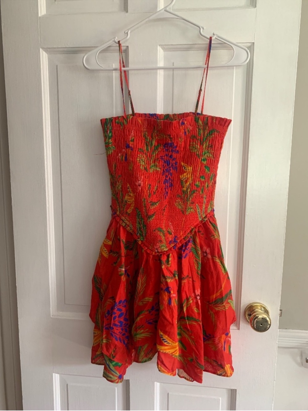 Chelsea & Violet Red Floral Smocked Sundress